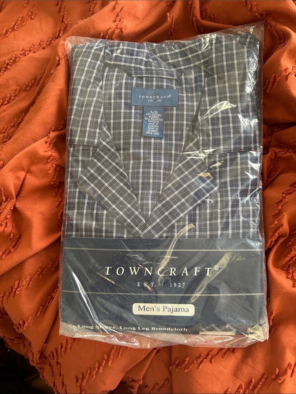Towncraft Navy and White Plaid Men’s Pajamas